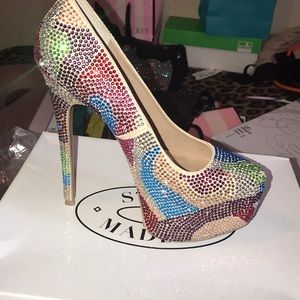 Rhinestone multicolor Steven Madden heels